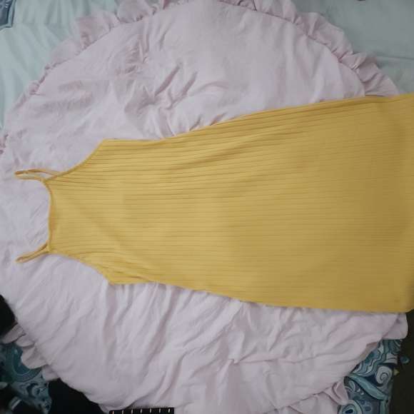 Forever 21 Yellow Ribbed Halter Sundress - Picture 1 of 4